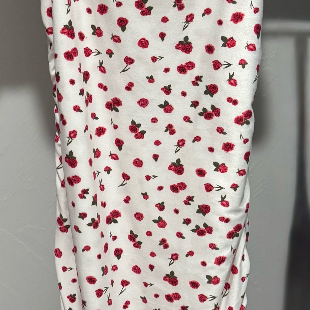 Floral White and Red Women's dress
